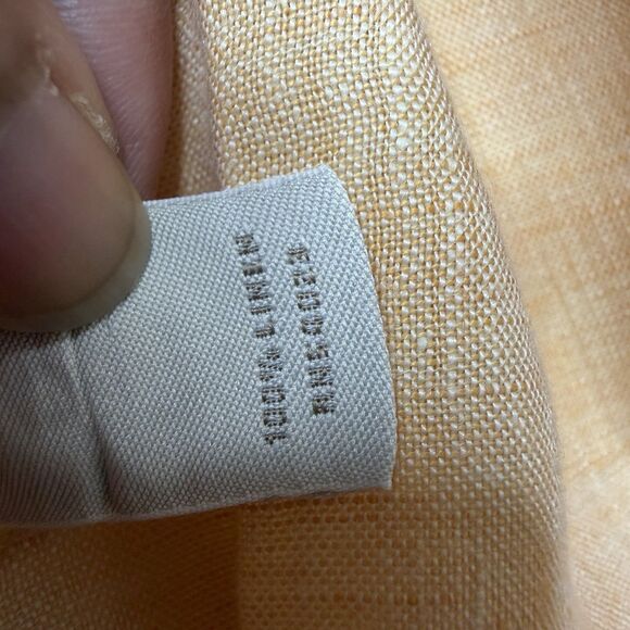 Banana Republic Men's M Linen Long Sleeve Button Up Shirt Yellow Peach Peach - Picture 8 of 11